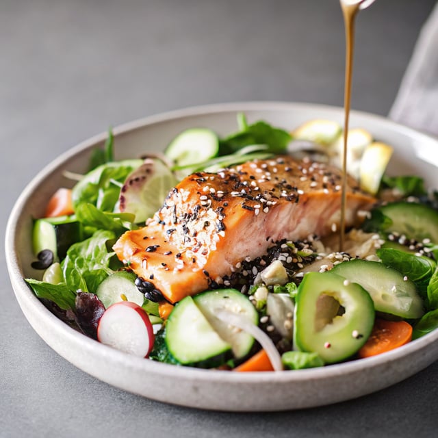 Loaded Sesame Ginger Salmon Salad
