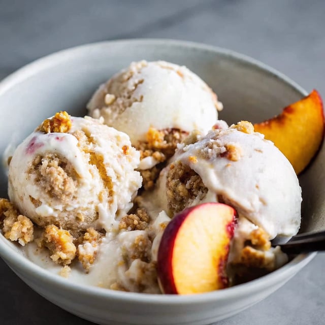 Peach Streusel Ice Cream