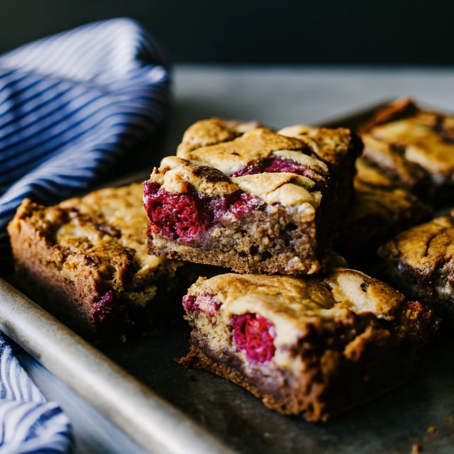 Raspberry Swirled Brownies