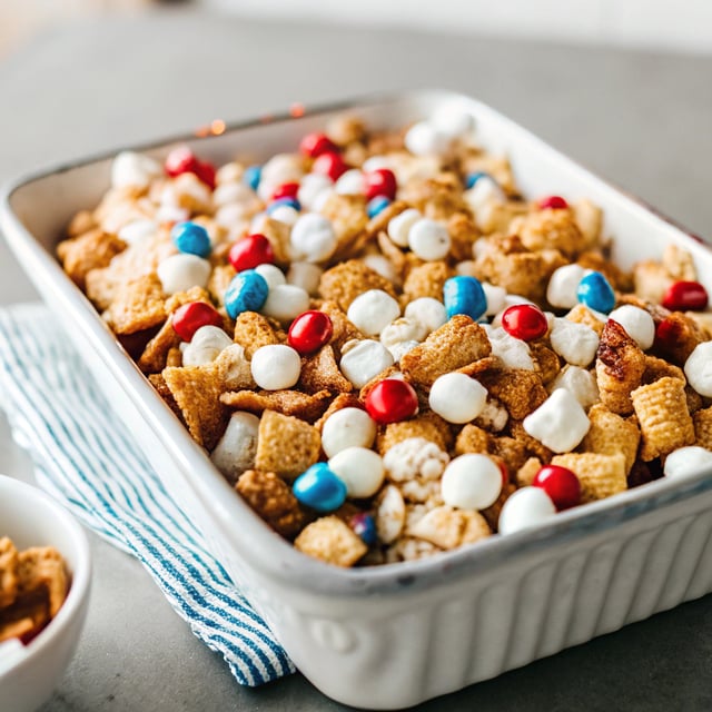 Red White and Blue Chex Mix