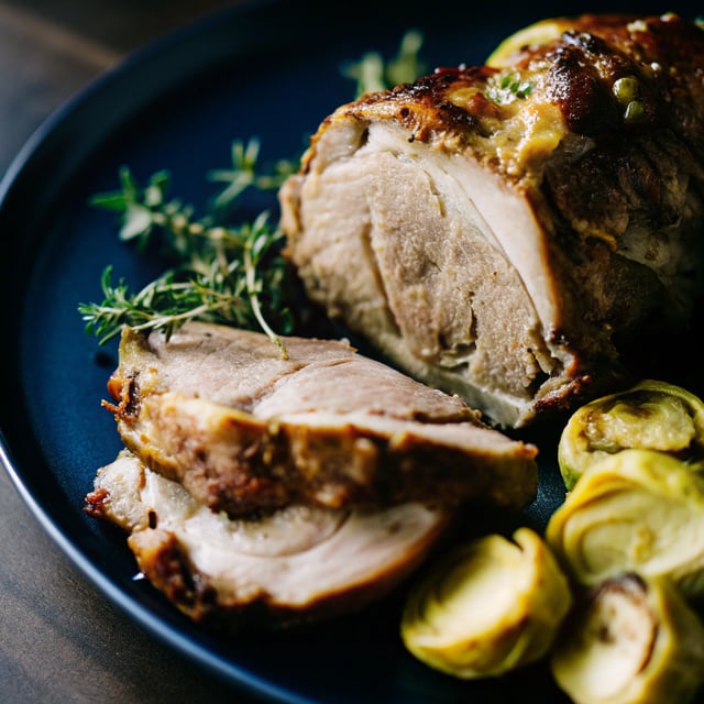 Roasted Leg of Lamb with Marinated Artichokes