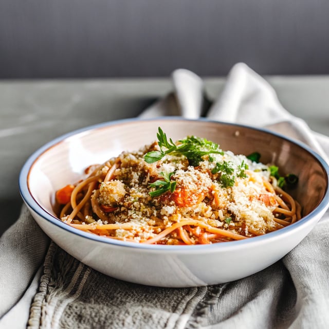 Roasted Tomato Sauce Pasta with Breadcrumbs