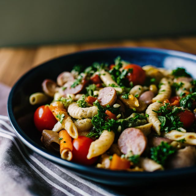 Sausage Kale and Bean Pasta