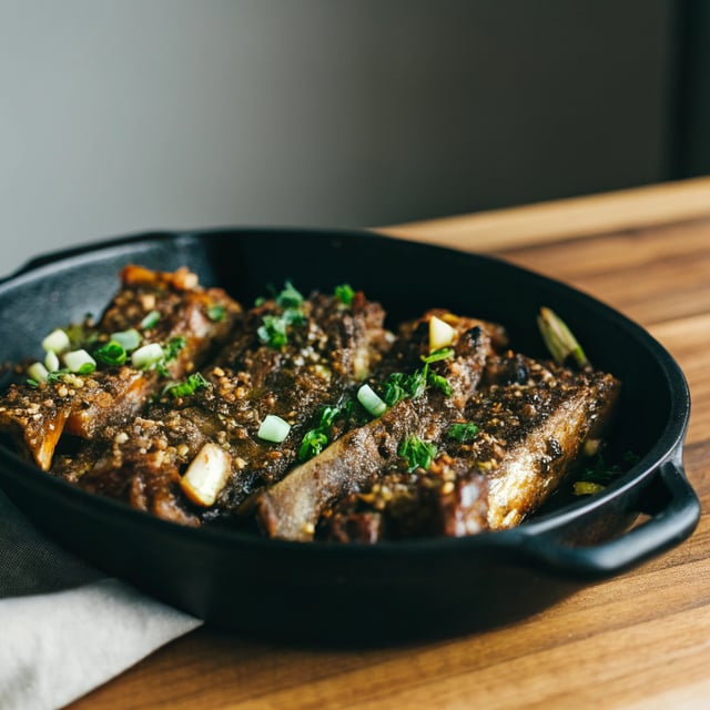 Spicy Dino Ribs aka Galbi Marinated Korean Chili Rubbed Bone-In Beef Plate Ribs
