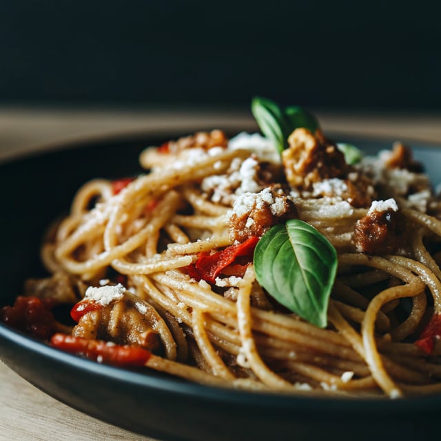 Spicy Walnut Pasta with Pecorino Romano