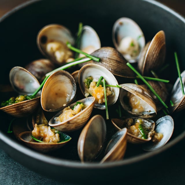 Steamed Clams with Garlic and Chives