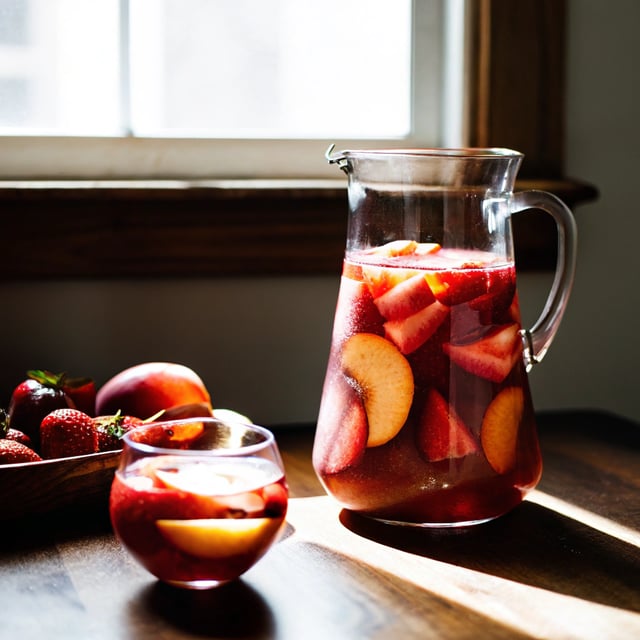 Stone Fruit and Strawberry Sangria