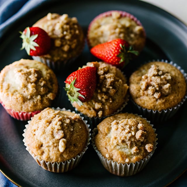 Strawberry Muffins with Walnut Streusel