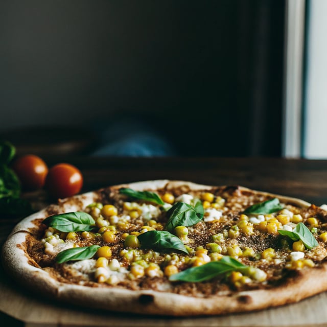 Sweet Corn and Basil Pizza