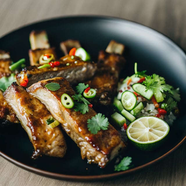 Thai Style Baby Back Ribs (with Smashed Cucumber Salad)