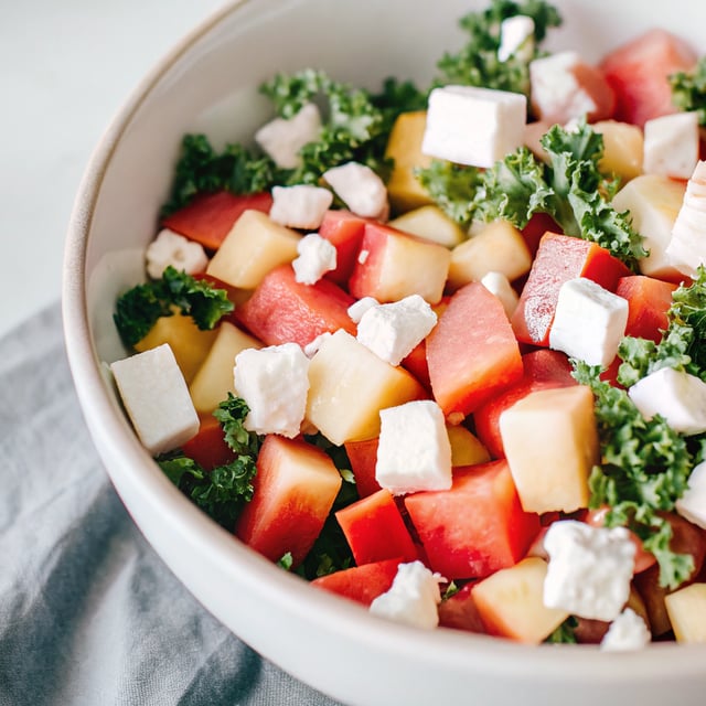 Watermelon, Kale and Feta Salad
