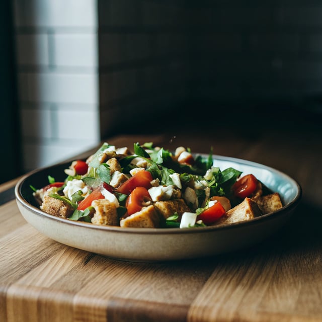 White Bean Arugula Pesto Panzanella