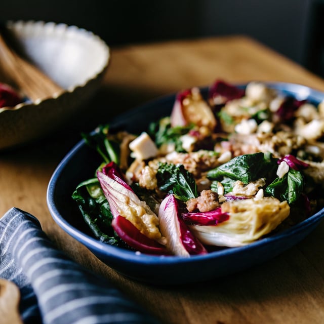 Winter Greens Salad with Pecorino Dressing