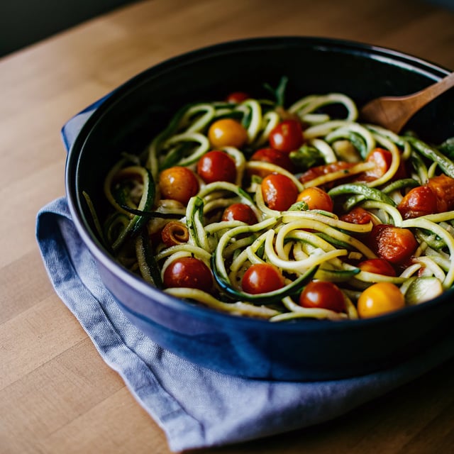 Zucchini Noodles with Roasted Tomatoes